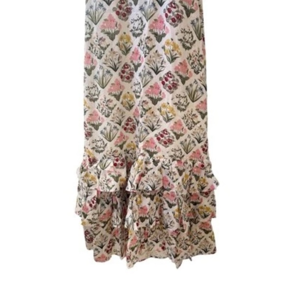 🆕 AGUA BENDITA Magnolia Magladena Floral Linen Maxi Dress Sz S - Picture 4 of 9